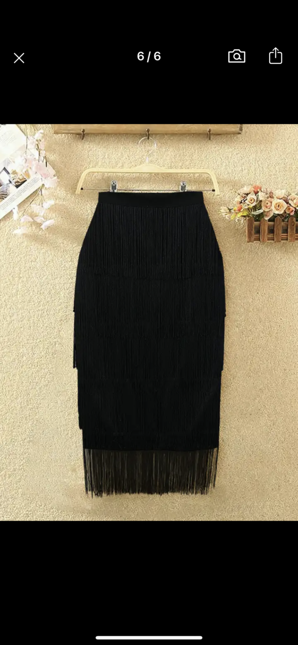 Green Fringe Body con pencil Skirts Tassel High Waist - Image 3